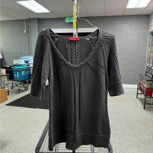 Elle Black Knit Tunic Top